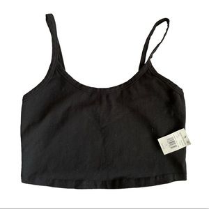 41. *NWT* Good American Black Cropped Spaghetti Strapped Top Size 3